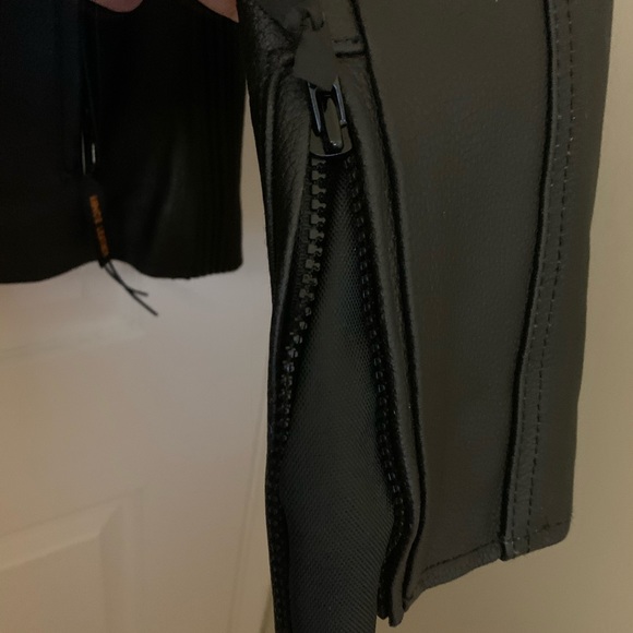 NWT  LEATHER BIKER JACKET  BK/PURPLE - Picture 5 of 7